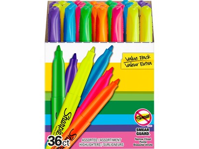 Sharpie Stick Highlighter, Chisel Tip, Assorted, 36/Pack (2133497)