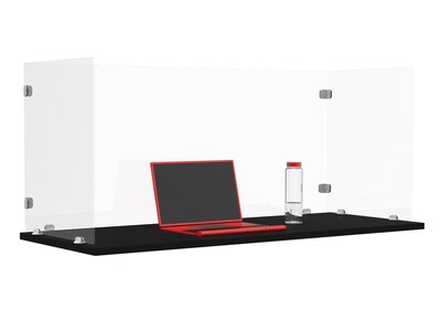 Luxor RECLAIM® Freestanding Trifold Acrylic Desk Shield Sneeze Gaurd, 58W x 20D x 24H (DIV3P-582024C)