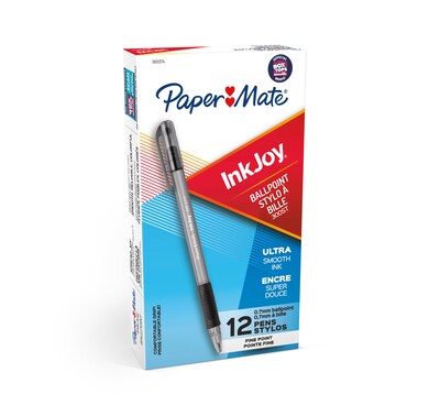 Paper Mate InkJoy 300 ST Ballpoint Pen, Fine Point, Black Ink, Dozen (1951374)