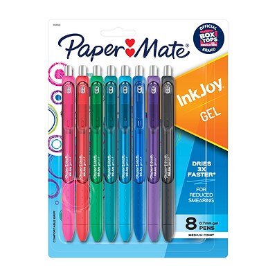 Paper Mate InkJoy Retractable Gel Pen, Medium Point, Assorted Ink, 8/Pack (1958946)