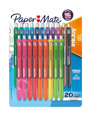 Paper Mate InkJoy Retractable Gel Pen, Medium Point, Assorted Ink, 20/Pack (1951718)