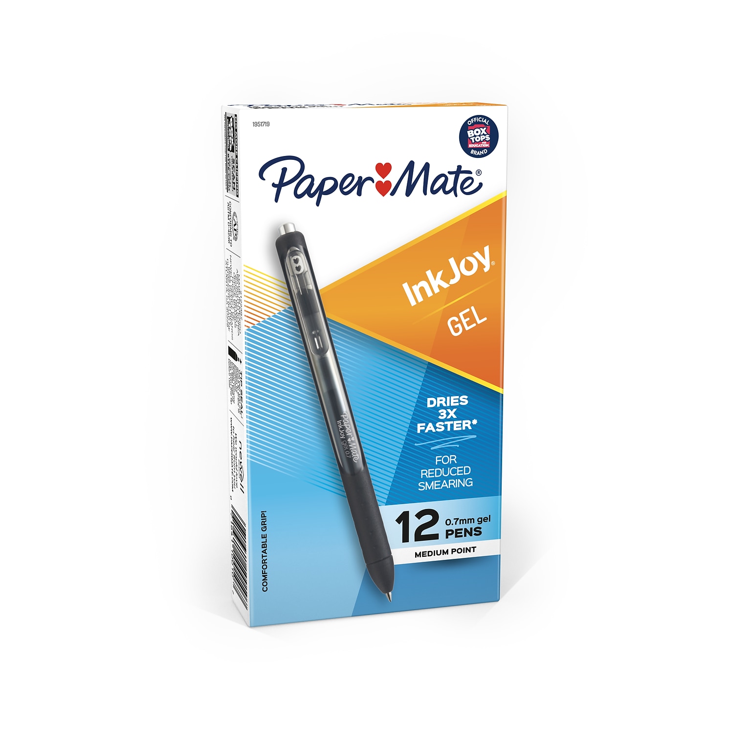 Paper Mate InkJoy Retractable Gel Pen, Medium Point, Black Ink, Dozen (1951719)