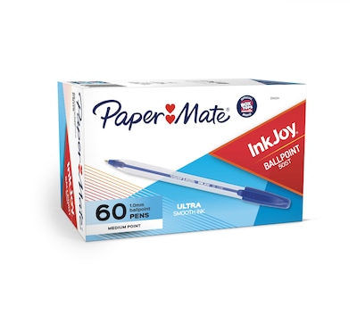 Paper Mate InkJoy 50ST Ballpoint Pen, Medium Point, Blue Ink, 60/Pack (2014534)