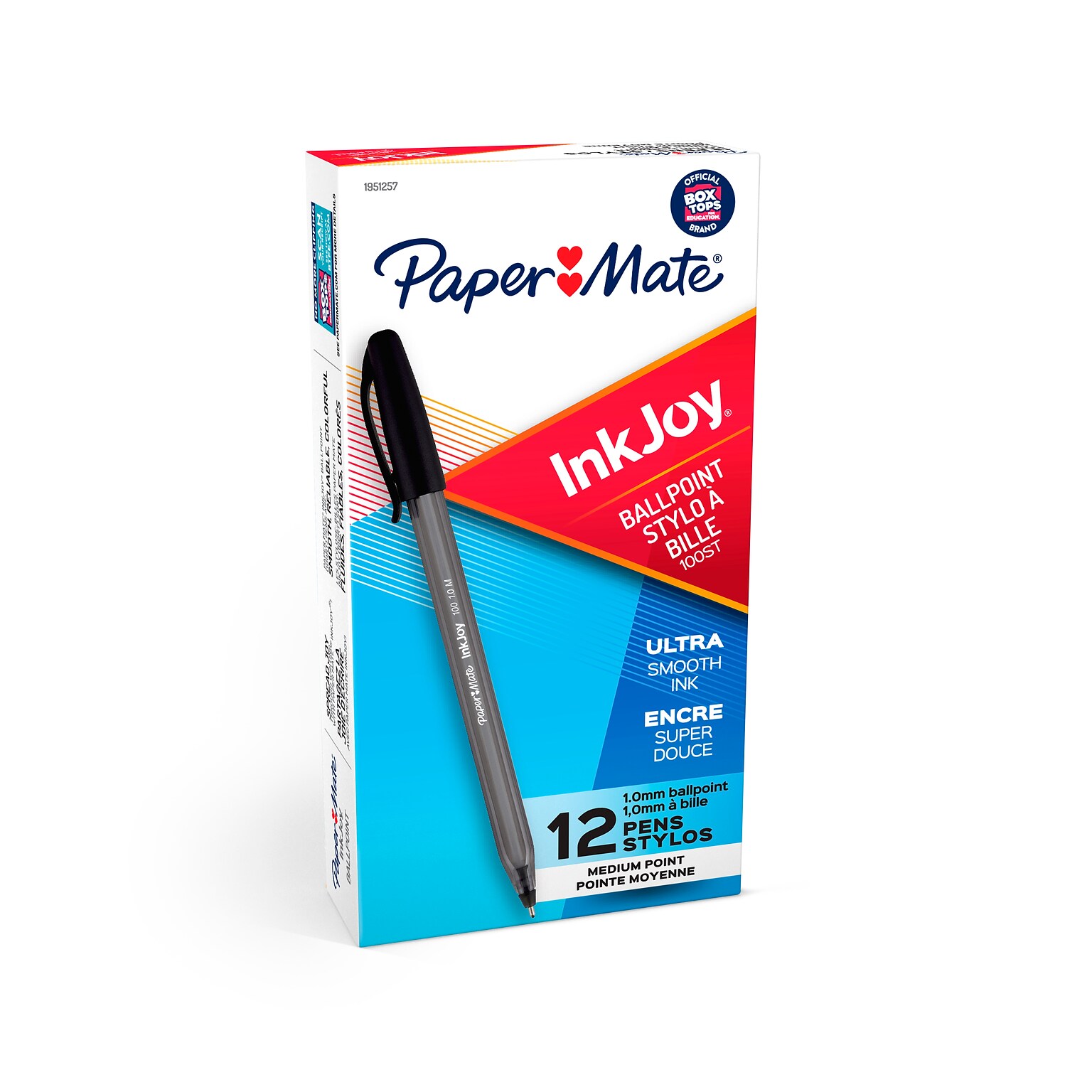 Paper Mate InkJoy 100ST Ballpoint Pen, Medium Point, Black Ink, Dozen (1951257)