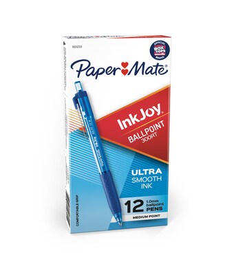 Paper Mate InkJoy 300 RT Retractable Ballpoint Pen, Medium Point, Blue Ink, Dozen (1951259)