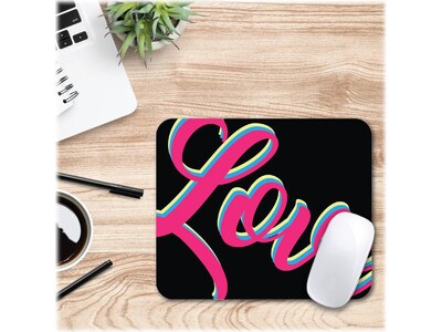 OTM Essentials Prints Neon Love Mouse Pad, Black/Pink/Blue/Yellow (OP-MH-Z127A)