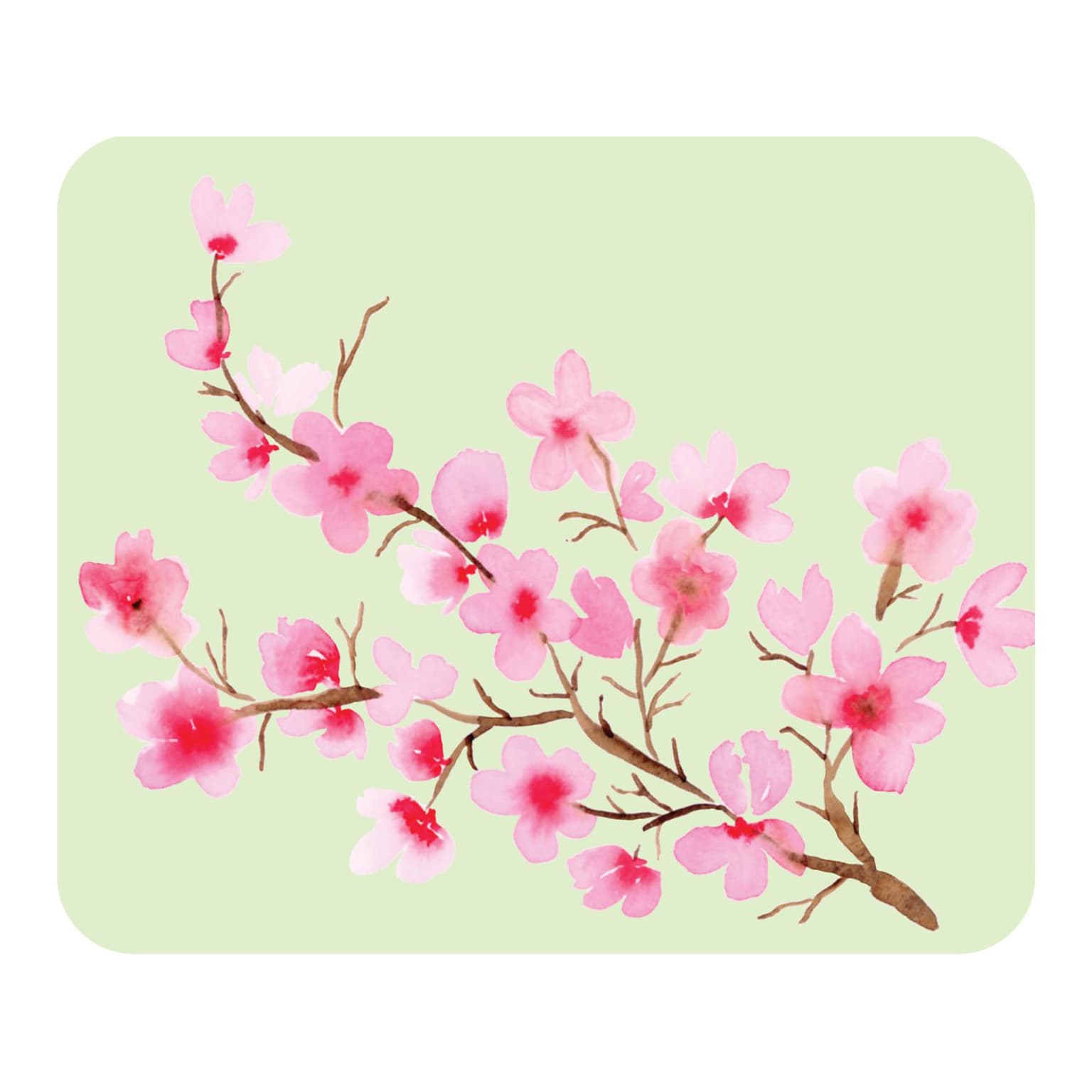OTM Essentials Prints Cherry Blossoms Mouse Pad, Green/Pink/Brown (OP-MH-A03-12A)