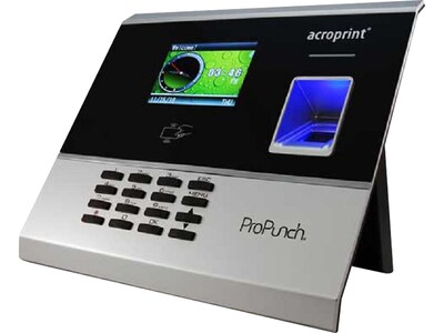 Acroprint ProPunch Fingerprint Time Clock System, Black/Gray (01-0289-000)