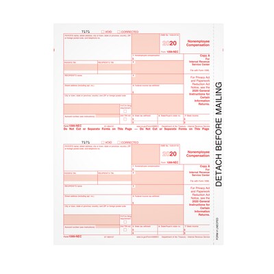 TOPS 2020 1099-NEC Copy A Tax Form, 25/Pack (LNECFED25-S)