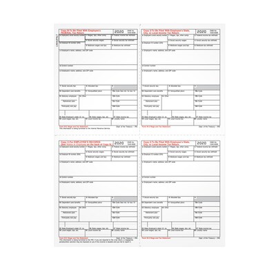 TOPS 2020 W-2 Laser Forms, 2000 Forms/Carton (LW24UPALTBULK-S)