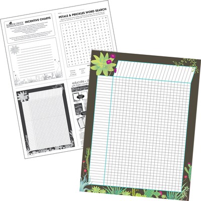 Barker Creek Chocolate Prickles Incentive Chart Set, 17" x 22", Multicolored, 4/Pack (4054)