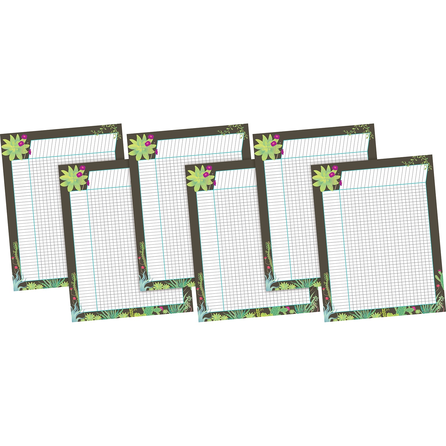 Barker Creek Chocolate Prickles Incentive Chart Set, 17 x 22, Multicolored, 6/Pack (4055)