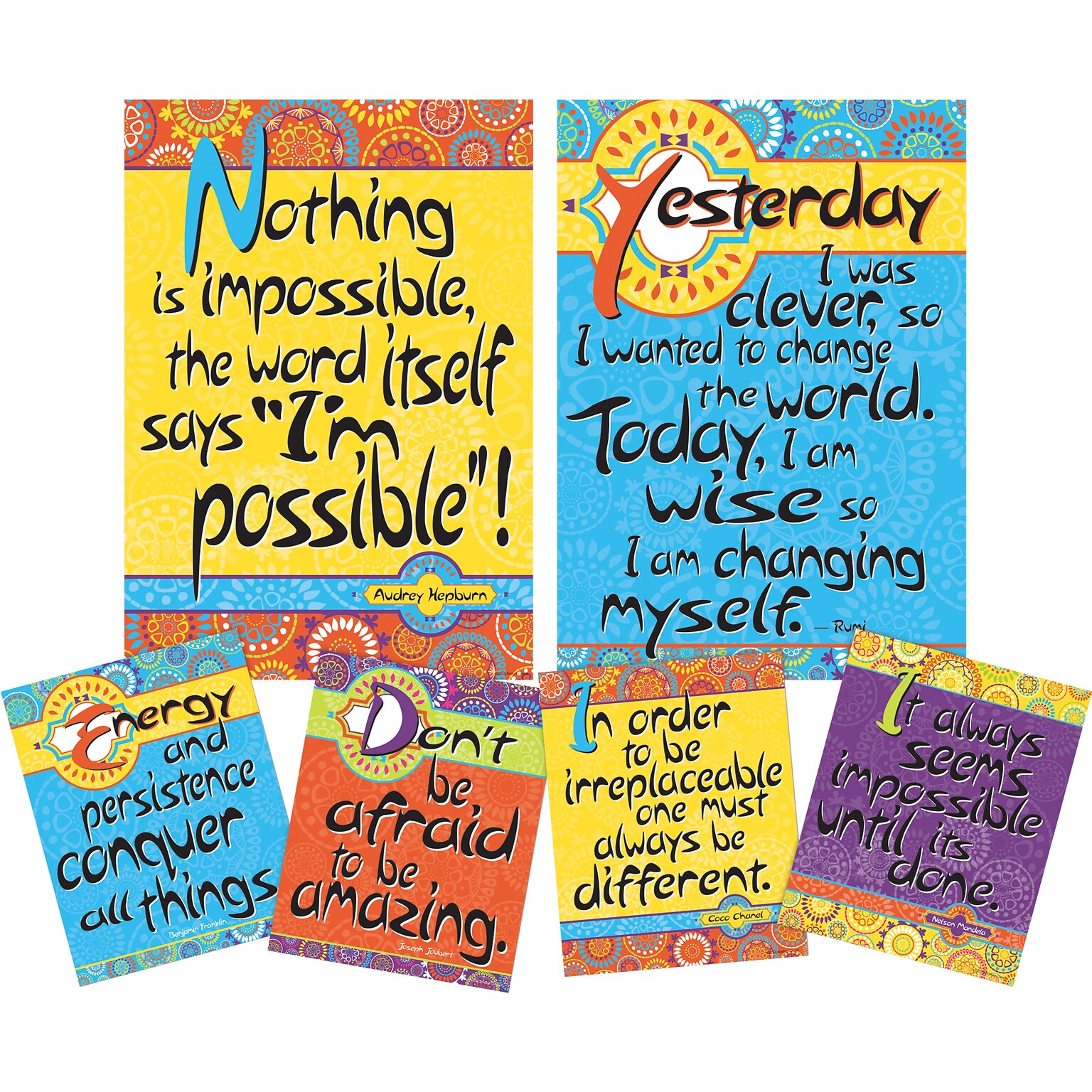 Barker Creek Yes You Can Motivational Art Prints & Posters Set, 6/Set (4212)