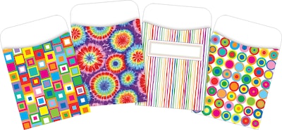 Barker Creek Groovy Library Pockets, Assorted Designs, 120/Set (4061)