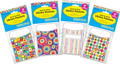 Barker Creek Groovy Library Pockets, 5.125" x 3.5", 120/Set (4061)