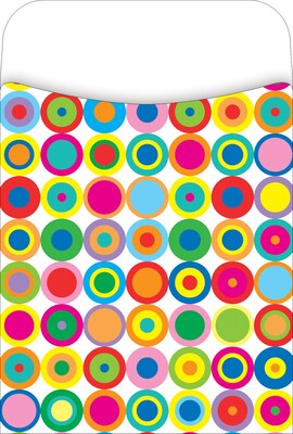 Barker Creek Bright Colors Library Pockets, Assorted Designs, 120/Set (4062)