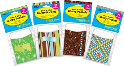 Barker Creek Nature's Colors Library Pockets, Assorted Designs, 120/Set (4063)