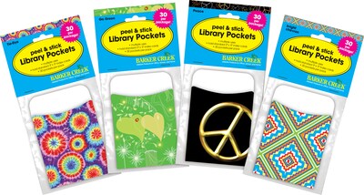 Barker Creek Classic Patterns Library Pockets, Assorted Designs, 120/Set (4064)