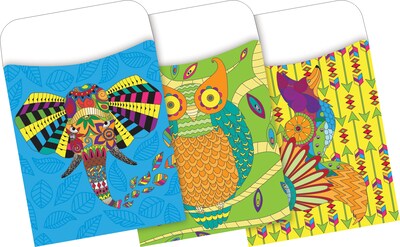 Barker Creek Designs Library Pockets, Assorted Designs, 120/Set (4065)