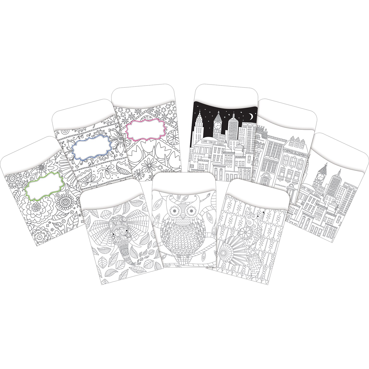Barker Creek Color Me! Library Pockets, 5.125 x 3.5, 90/Set (4069)