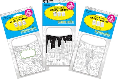 Barker Creek Color Me! Library Pockets, 5.125" x 3.5", 90/Set (4069)