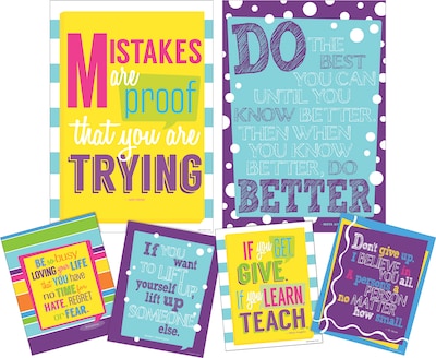 Barker Creek Keep On Trying Motivational Art Prints & Posters Set, 6/Set (4209)