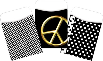 Barker Creek Peace Peel & Stick Library Pockets, 5.125 x 3.5, 90/Set (4070)