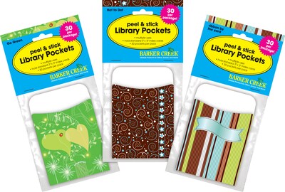Barker Creek Earth Day Library Pockets, 5.125" x 3.5", 90/Set (4073)