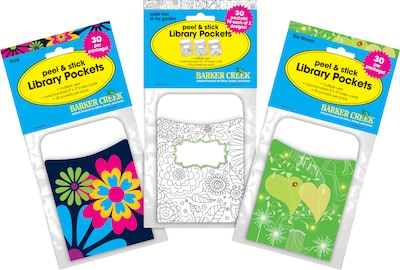 Barker Creek Garden Library Pockets, 5.125" x 3.5", 90/Set (4074)