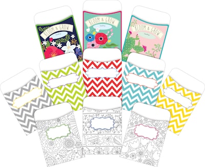 Barker Creek Modern Garden Library Pockets, Assorted Designs, 90/Set (4075)