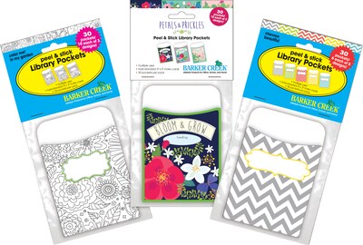 Barker Creek Modern Garden Library Pockets, Assorted Designs, 90/Set (4075)