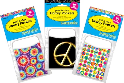 Barker Creek In the Groove Library Pockets, Assorted Designs, 90/Set (4077)