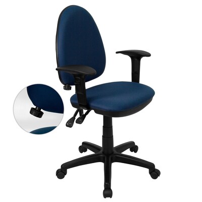 Flash Furniture Mid-Back Fabric Multi-Functional Task Chairs W/Arms & Lumbar Support (WLA654MGNVYA)