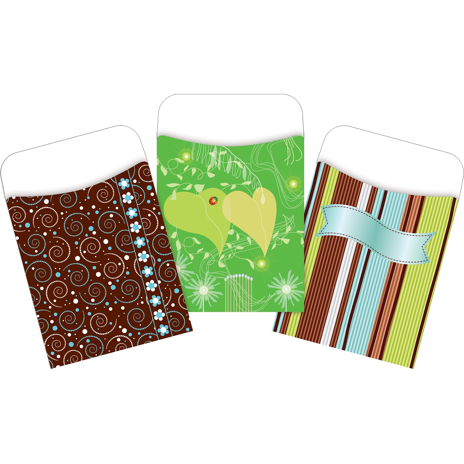 Barker Creek Calm Colors Library Pockets, Assorted Designs, 90/Set (4082)