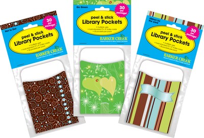 Barker Creek Calm Colors Library Pockets, 5.125" x 3.5", 90/Set (4082)