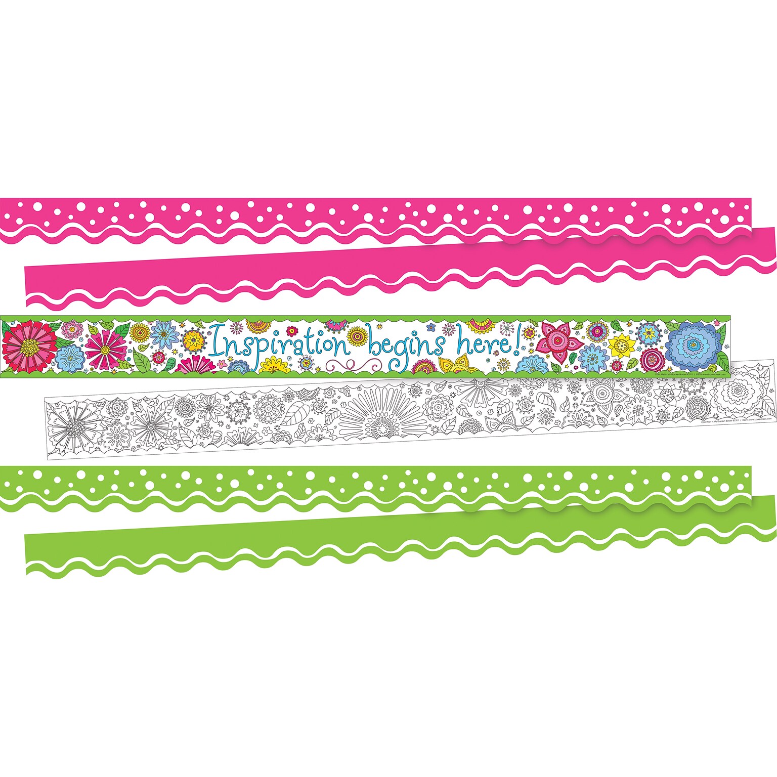 Barker Creek Double-Sided Border Set, Garden Oasis, 3 designs, 38/Set (4027)