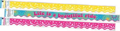 Barker Creek Double-Sided Scalloped Border Set, 36" x 2.25", Life is Beautiful, 3 designs, 39/Set (4031)