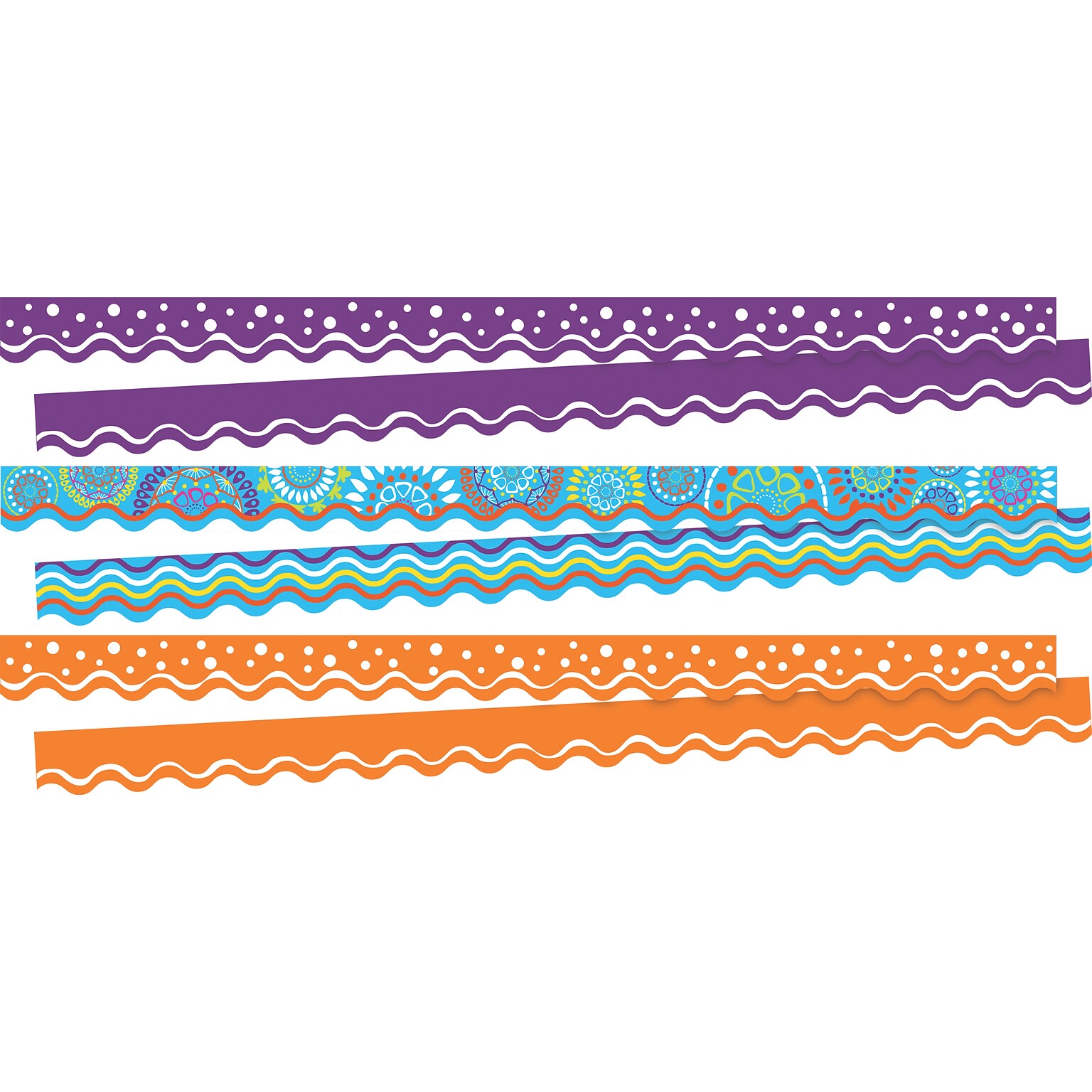 Barker Creek Double-Sided Scalloped Border Set, 36 x 2.25, Moroccan, 3 designs, 39/Set (4033)