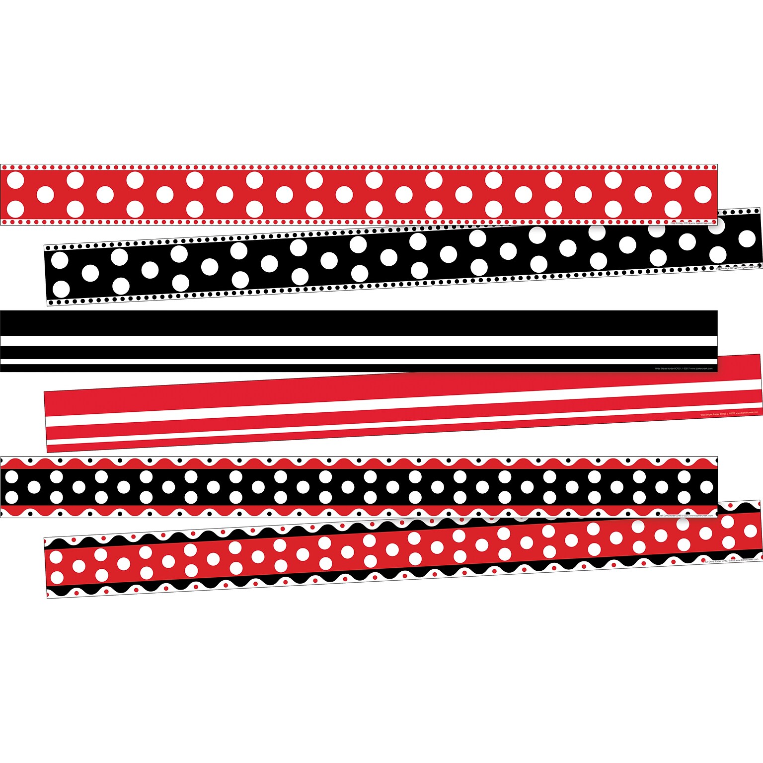Barker Creek Double-Sided Border Set, 35 x 3, Stripes & Dots, 3 designs, 36/Set (4044)