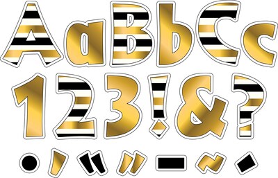 Barker Creek Gold  4" Letters and Numbers, Multicolored, 510/Pack (4058)
