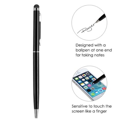 Insten Black Metal Touch Screen LCD Stylus Ball Pen Ballpoint For Mobile Phones