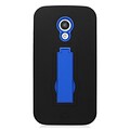 Insten Symbiosis Rubber Dual Layer Hard Case with stand For Motorola Moto G (2nd Gen) - Black/Blue
