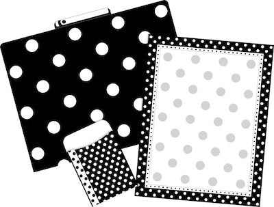 Barker Creek Black & White Dot On-Trend Organizer Set, 92/Set (4085)