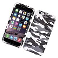 Insten Camouflage Hard Rubberized Cover Case for iPhone 6s Plus / 6 Plus - Gray/White