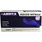Ammex Professional Series Indigo Powder Free Nitrile Exam Gloves, Latex Free, Large, 100/Box (AINPF46100)
