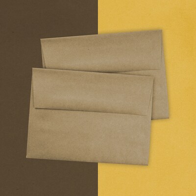 JAM Paper Kraft A6 Invitation Envelopes, 4.75 x 6.5, Brown Kraft Paper Bag, 25/Pack (LEKR650)