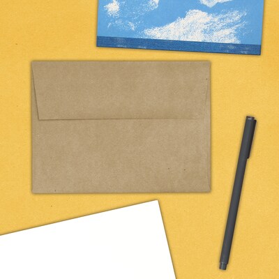 JAM Paper Kraft A6 Invitation Envelopes, 4.75 x 6.5, Brown Kraft Paper Bag, 25/Pack (LEKR650)