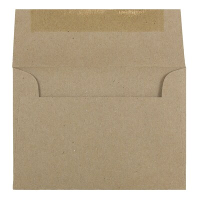 JAM Paper 4Bar Kraft A1 Invitation Envelopes, 3.625 x 5.125, Brown Kraft Paper Bag, 25/Pack (LEKR900
