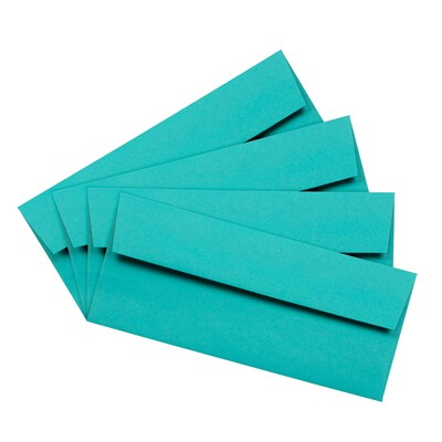 JAM Paper #10 Invitation Envelope, 4 1/8" x 9 1/2", Sea Blue, 25/Pack (15858)