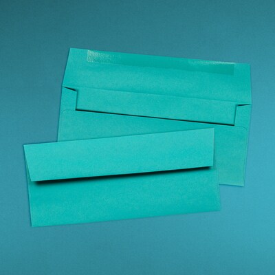 JAM Paper #10 Invitation Envelope, 4 1/8" x 9 1/2", Sea Blue, 25/Pack (15858)
